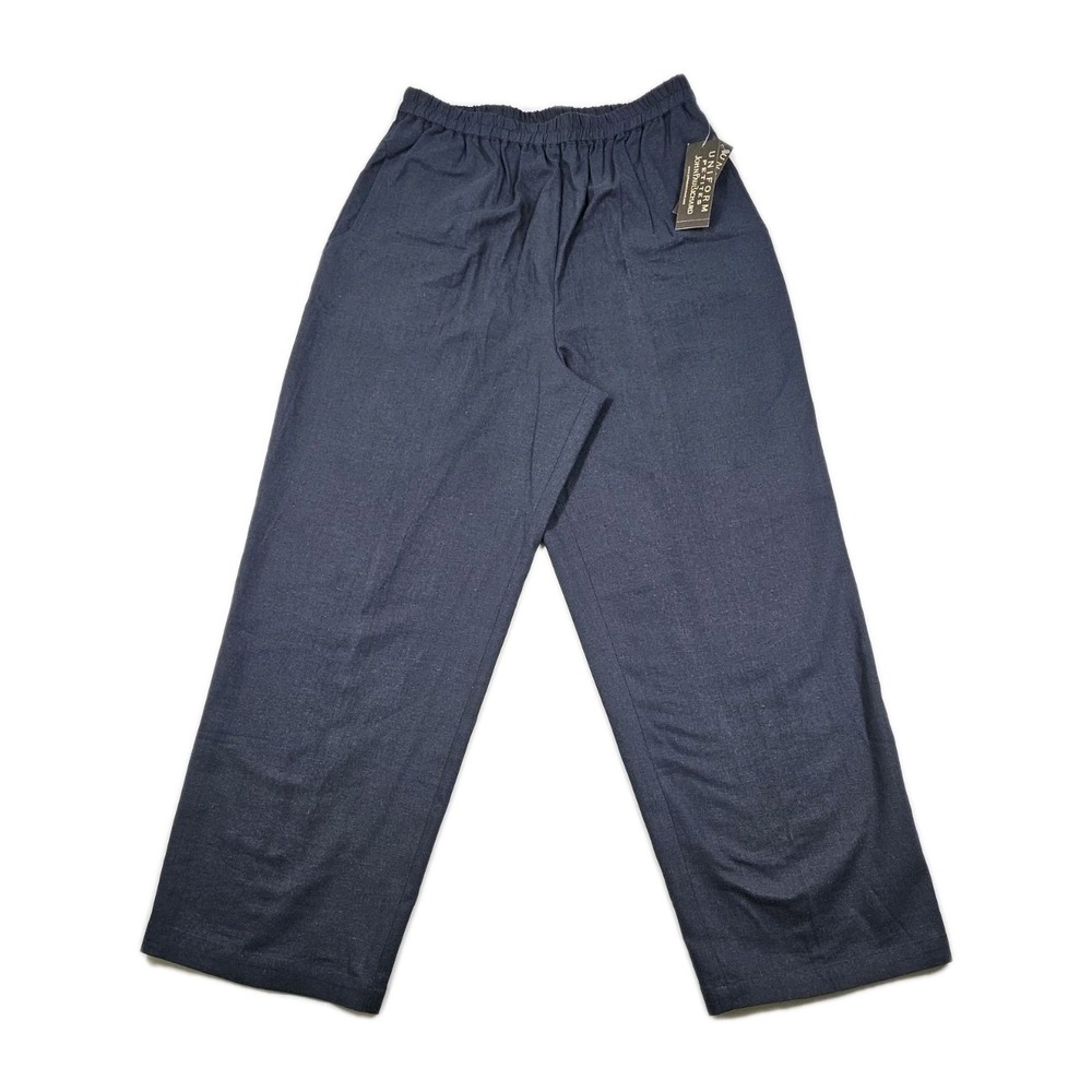 New JOHN PAUL‎ RICHARD Uniform Petites Womens L Blue Linen Loose Pants X1302087